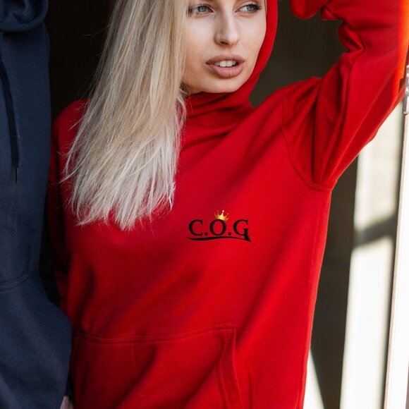Org. Child of God (COG) LC Red Hoodie w/Black Letters - Picture 2 of 4